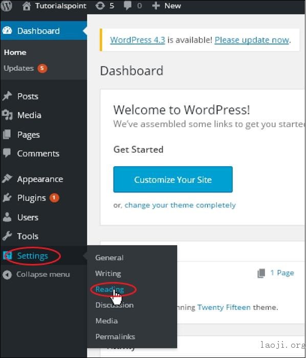 WordPress 阅读设置 WordPress 阅读设置
